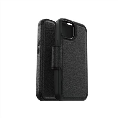 OtterBox iPhone 14 Strada步道者系列真皮掀蓋保護殼-黑