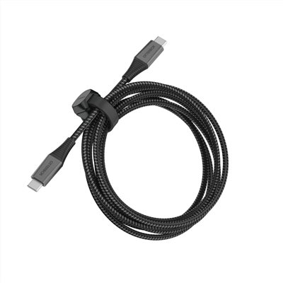 OtterBox USB-C to USB-C 2M快充編織線(磁吸束帶)-黑