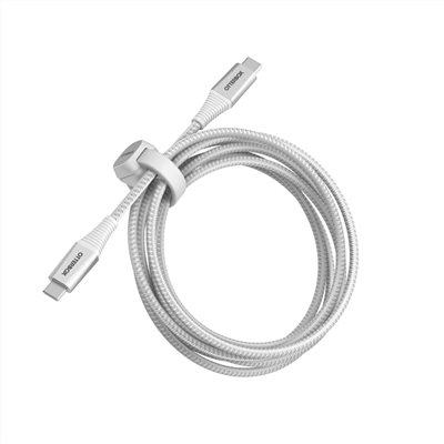 OtterBox USB-C to USB-C 2M快充編織線(磁吸束帶)-白