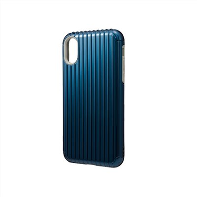 GRAMAS iPhone X/Xs 軍規防摔經典手機殼- Rib (藍)