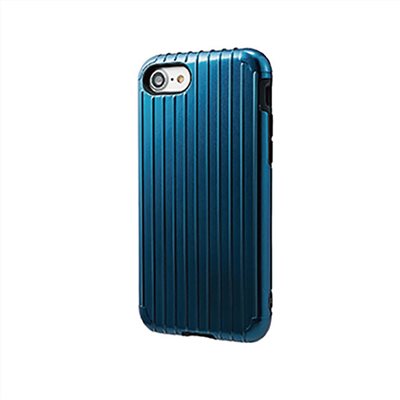 GRAMAS iPhone SE3 / SE2 / 8 / 7 軍規防摔經典手機殼- Rib (藍)