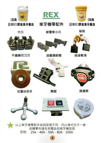 REX車牙機零件