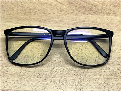 網路販賣限定 - 文青風 濾藍光眼鏡(平光) 砂黑大框