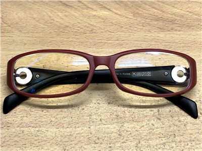 網路販賣限定 - 文青風 韓風濾藍光眼鏡(平光) 砂紅框砂黑架