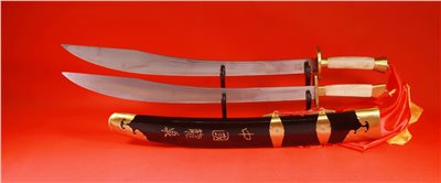 B-10沈廣隆-龍泉不銹鋼雙刀(硬刃)(大陸製)