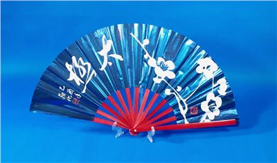 E-13藍蔥扇(藍色-紅骨)太級:梅花(台灣製)