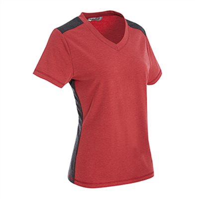 瑞多仕 DB8851 女款TENCEL® 女V領(肩脇配) 紅褐色/黑灰色