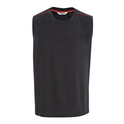 瑞多仕 DB8848 男款TENCEL® 男圓領背心(脇配) 黑灰色/熔岩紅色