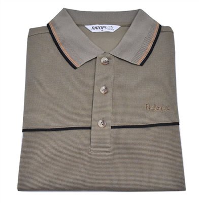 瑞多仕 DB8220 男款COOLMAX 男POLO 灰土褐色/灰色