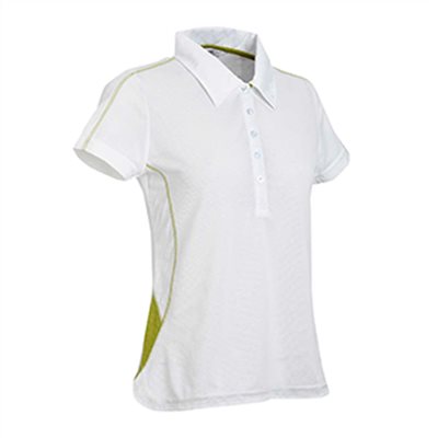 瑞多仕 DB8586 女款THERMOCOOL 女爬線POLO 米白色/芥茉黃綠色