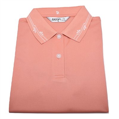瑞多仕 DB8728 女款THERMOCOOL 女POLO(協邊出芽) 粉桔色