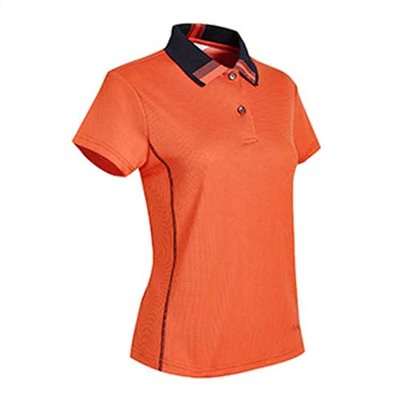 瑞多仕 DB8761 女款COOLMAX+隔濕紗 女素色POLO 桔紅色