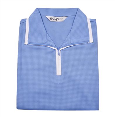 瑞多仕 DB8346 女款COOLMAX 女拉鍊POLO 永恆藍/雪白色