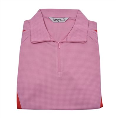瑞多仕 DB8348 女款COOLMAX 女袖配POLO 淺粉紅/莓紅/雪白色