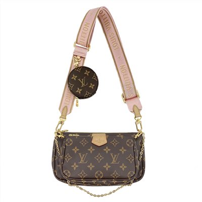 【Louis Vuitton 路易威登】M44840 限量MULTI POCHETTE ACCESSOIRES丞琳款斜背包(全新展示品-粉色)