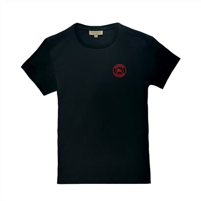 【BURBERRY 巴寶莉】8007814 經典素色風格簡約小LOGO純棉衣服短袖上衣T恤(黑色)