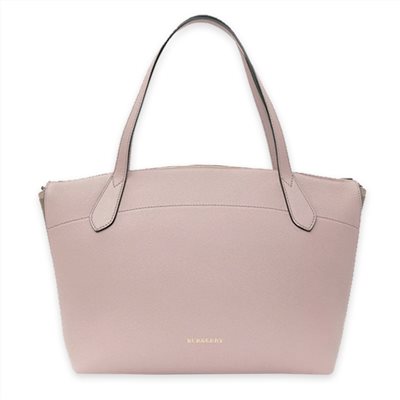 【BURBERRY 巴寶莉】80363491 經典素面側邊拼接格紋托特肩背包(粉色)