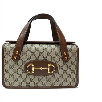 【GUCCI 古馳】627323 經典1955馬銜扣系列波士頓手提包(棕色)