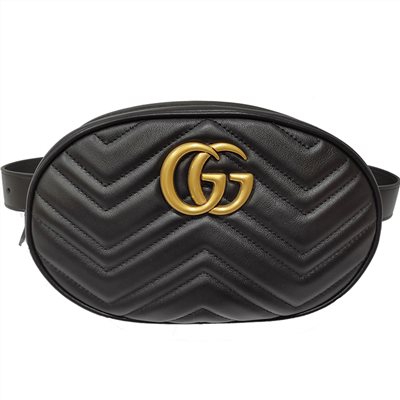 【GUCCI 古馳】 491294 GG Marmont 絎縫牛皮腰包/胸口包