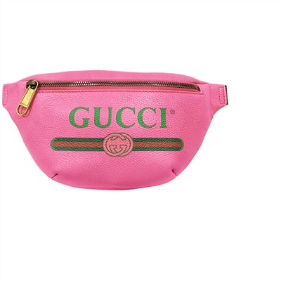 【GUCCI 古馳】527792 復古風格的圖案小牛皮綠紅綠織帶腰包/斜背包(70CM)
