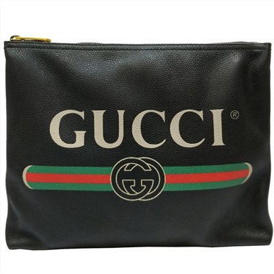 【GUCCI 古馳】500981 經典綠紅綠織帶復古小牛皮手拿包