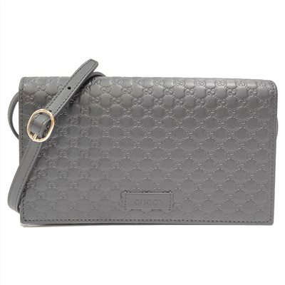 【GUCCI 古馳】466507 經典Guccissima系列雙G壓紋LOGO牛皮肩背/斜背包(灰色)