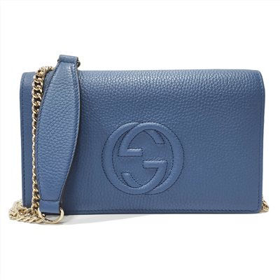 【GUCCI 古馳】 經典SOHO鍊帶WOC手拿/斜背包 