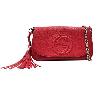 【GUCCI 古馳】 536224經典SOHO鍊帶WOC手拿/斜背包 
