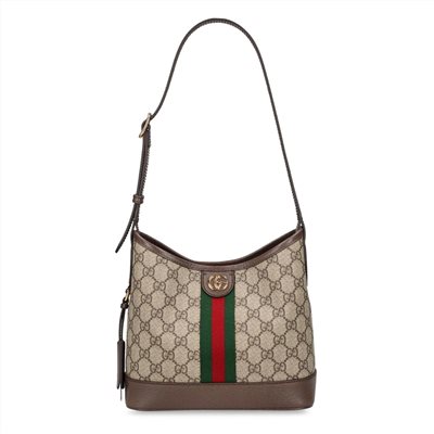 【GUCCI 古馳】781402 經典ophidia系列GG Supreme帆布單肩斜背小型托特包(棕色)