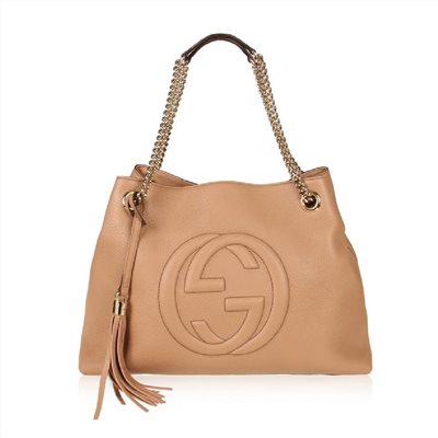 【GUCCI 古馳】 536196 SOHO雙G LOGO 流蘇雙鍊手提/肩背兩用包 