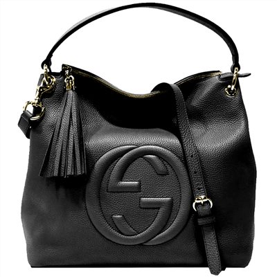 【GUCCI 古馳】536194 SOHO流蘇荔枝牛皮肩背/斜背兩用包