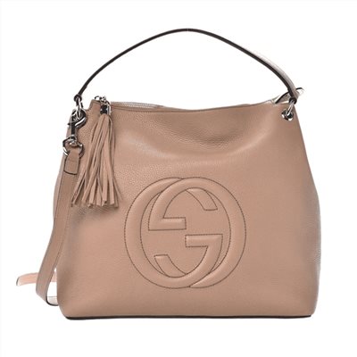 【GUCCI 古馳】536194 SOHO流蘇荔枝牛皮肩背/斜背兩用包