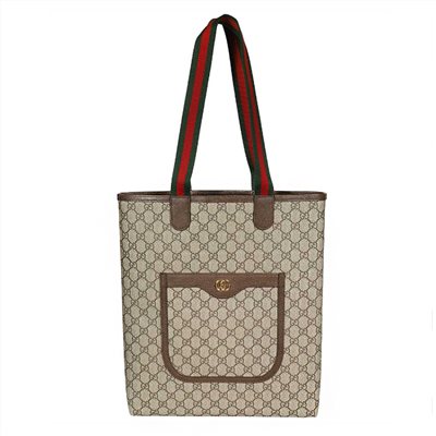 【GUCCI 古馳】744544 經典Ophidia系列GG Supreme帆布直立式肩背托特包