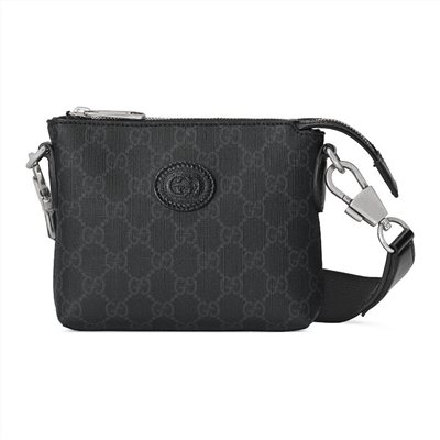 【GUCCI 古馳】 723306 經典INTERLOCKING G系列帆布迷你手拿包/斜背包