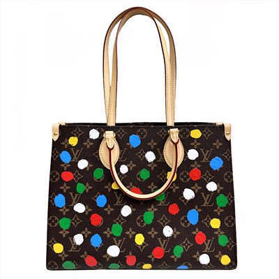 【Louis Vuitton 路易威登】 M46379 獨家2023草間彌生聯名款LV X YK ONTHEGO手提/單肩包(彩色MM)
