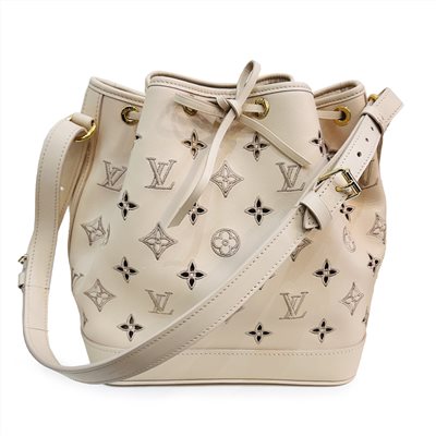 【Louis Vuitton 路易威登】M22861 新款Petit Noe系列Monogram刺繡工藝手提斜背水桶包(米色)