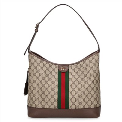 【GUCCI 古馳】781392 2024新款經典ophidia系列GG Supreme帆布單肩托特包(棕色)