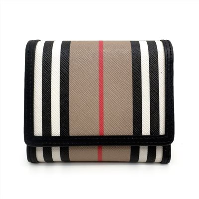 【BURBERRY 巴寶莉】80730821 經典格紋帆布信封式中夾(黑色)
