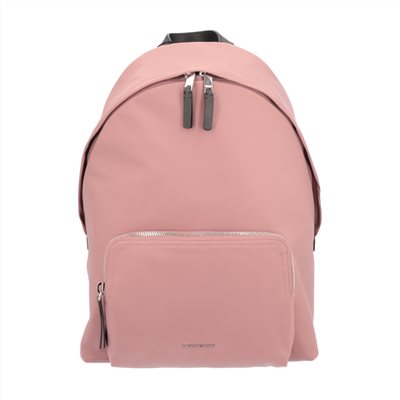 【BURBERRY 巴寶莉】80361631 經典Abbeydale系列銀色LOGO尼龍拉鍊後背包(粉色)