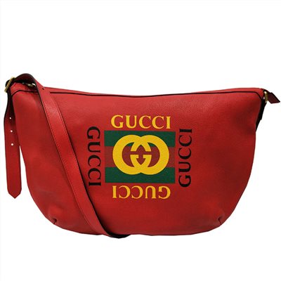 【GUCCI 】523588 印花半月形圓底包