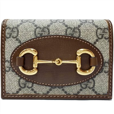 【GUCCI 】621887 經典Horsebit 1955馬銜暗釦卡夾/短夾(棕色)