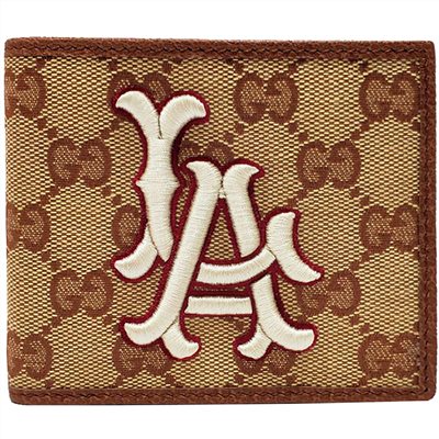 【GUCCI 】547787 NY Yankees大聯盟聯名款短夾(奶油色)