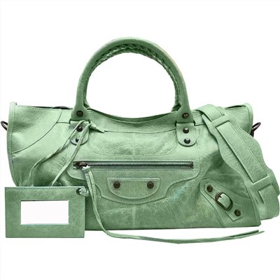 【Balenciaga】168028 Part Time 小釦機車包(薄荷綠) 