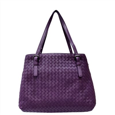【BOTTEGA VENETA 】624019 經典編織小羊皮雙提把托特包(紫色)