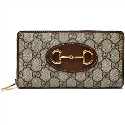   【GUCCI 古馳】621889 經典Horsebit 1955 馬銜扣拉鍊長夾(棕色)