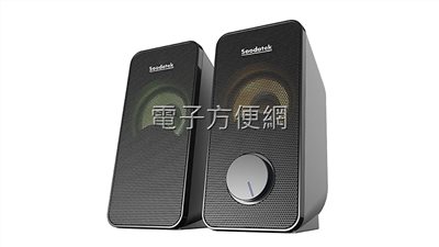 Soodatek 2.0聲道炫彩LED多媒體喇叭 SS0320-V202MLBK