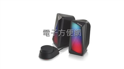 Soodatek 2.0聲道電競感炫彩LED藍芽喇叭 SS0420BT-V218RBK