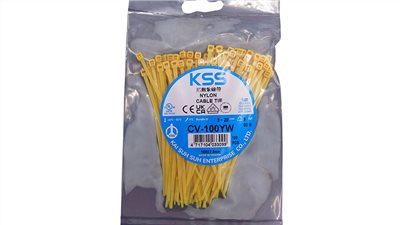 凱士士 KSS 尼龍紮線帶 黃色 100入 CV-100YW