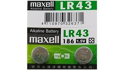 MAXELL 手錶電池 鈕扣電池 LR43 2入裝