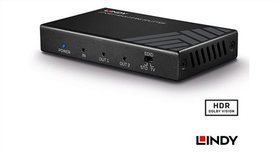 LINDY 林帝 HDMI2.0 UHD 18G 4K@60HZ 一進二出影像分配器 38235